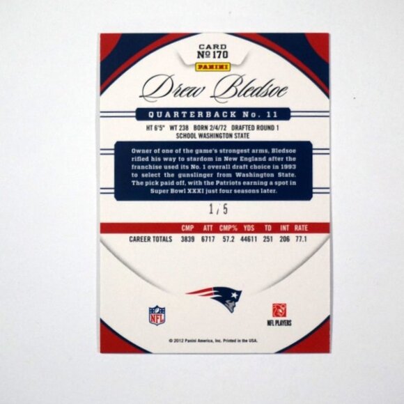 2012 Certified Immortals Emerald Green Drew Bledsoe #'d 1/5!! Patriots - Picture 2 of 2